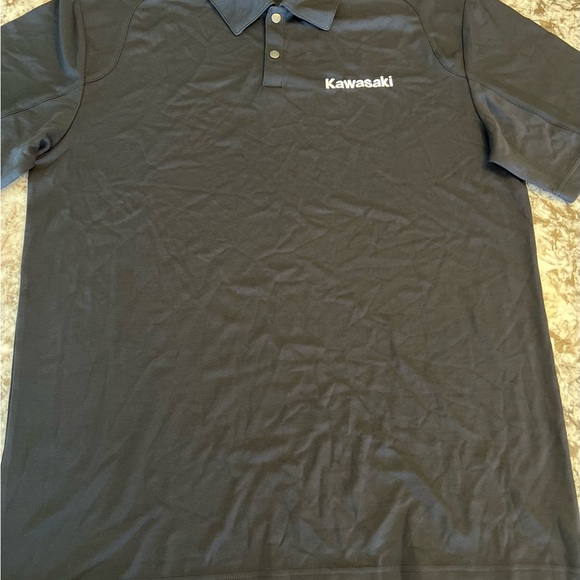 Large Black Kawasaki Polo Shirt Mens Short Sleeve New Moto Casual Clothes - Picture 8 of 8